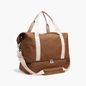 Lo & Sons Catalina Deluxe Weekender Bag - Eco Friendly Canvas (Golden Brown)